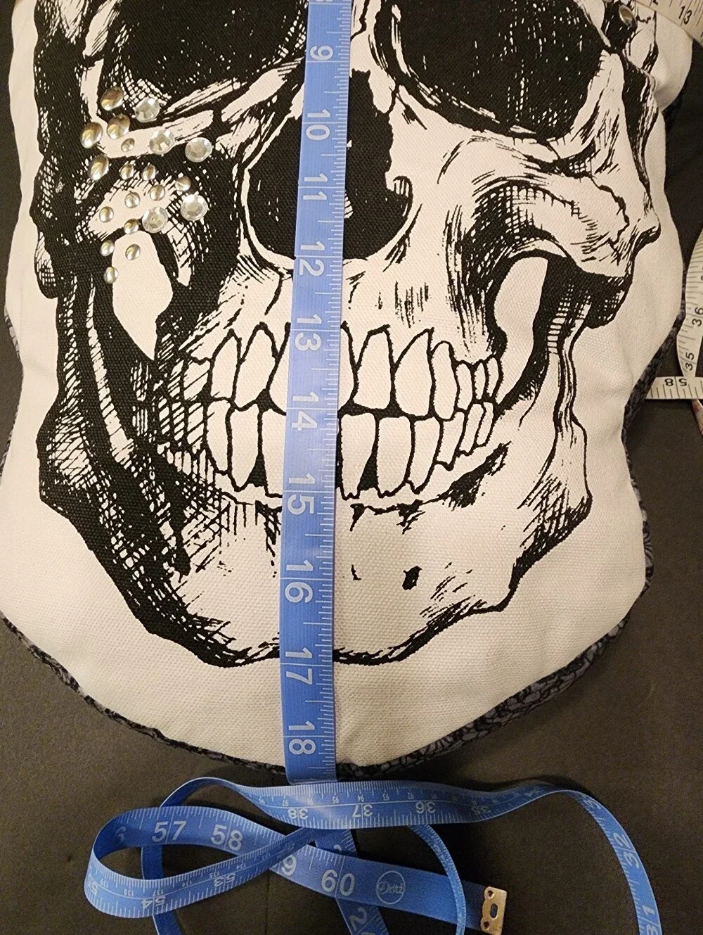 New Cool Large Pillow, Skelton Graphics, Decorative Accents, Black & White